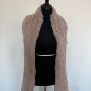 Love Token Blush Pink Rabbit Fur Vest with Soft Texture